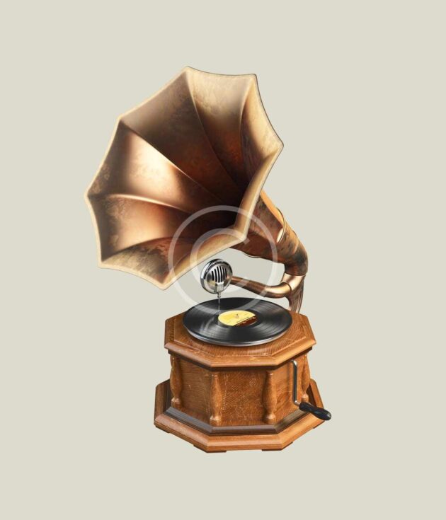 Retro gramophone music player